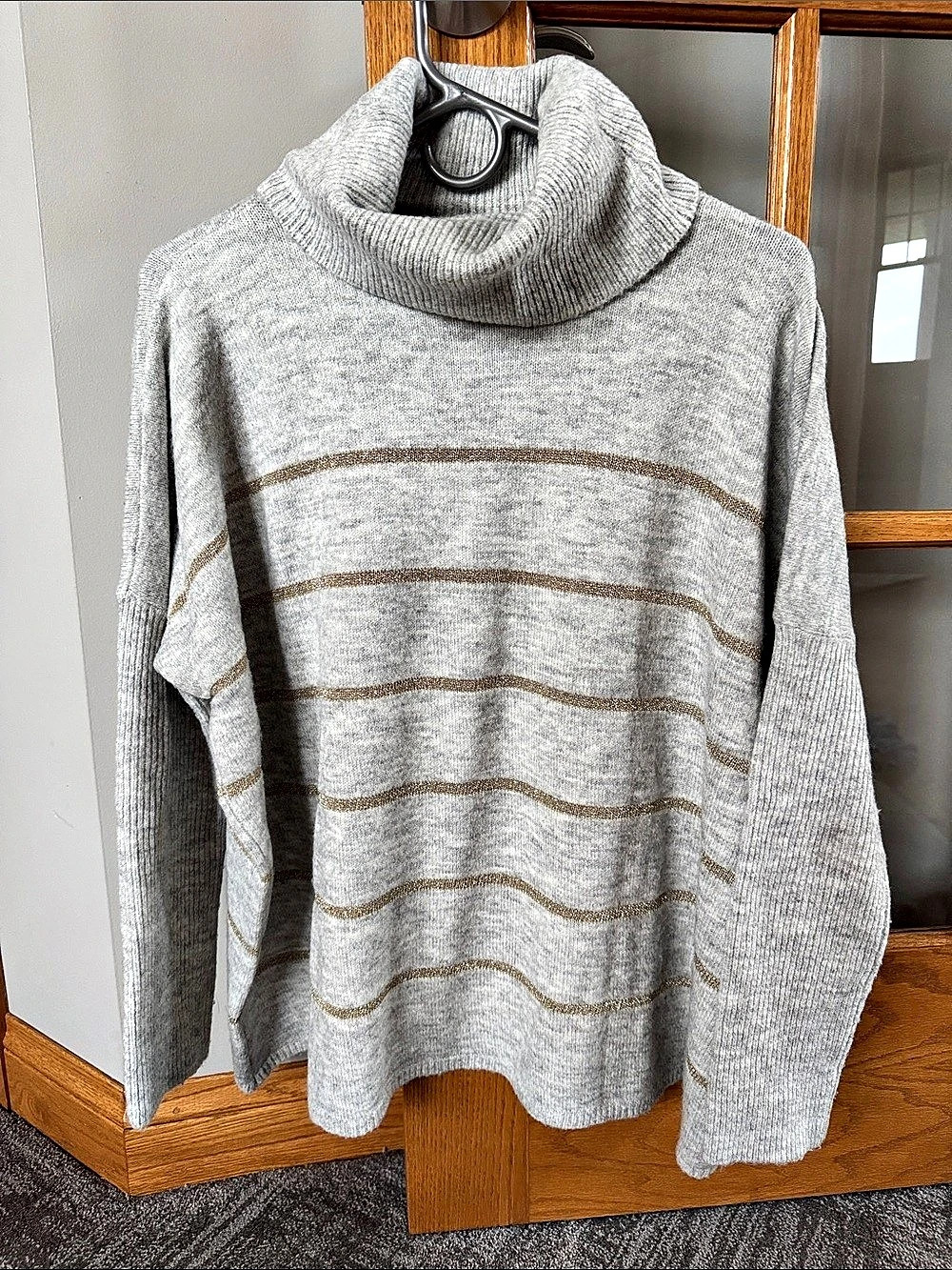 Cupcakes and cashmere Striped Cowl Neck Cashmere Sweater Size Medium